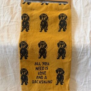 Yellow Dachshund Print Towel
